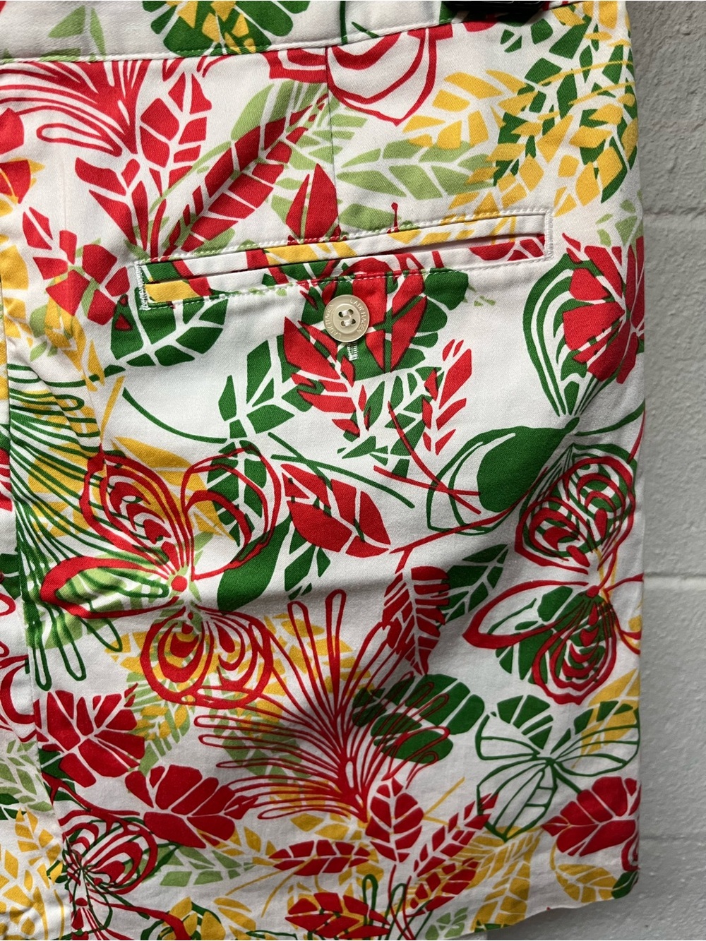 Lady Hagen White Mini Skirt with Red, Green & Yellow Tropical Trim - Picture 4 of 6